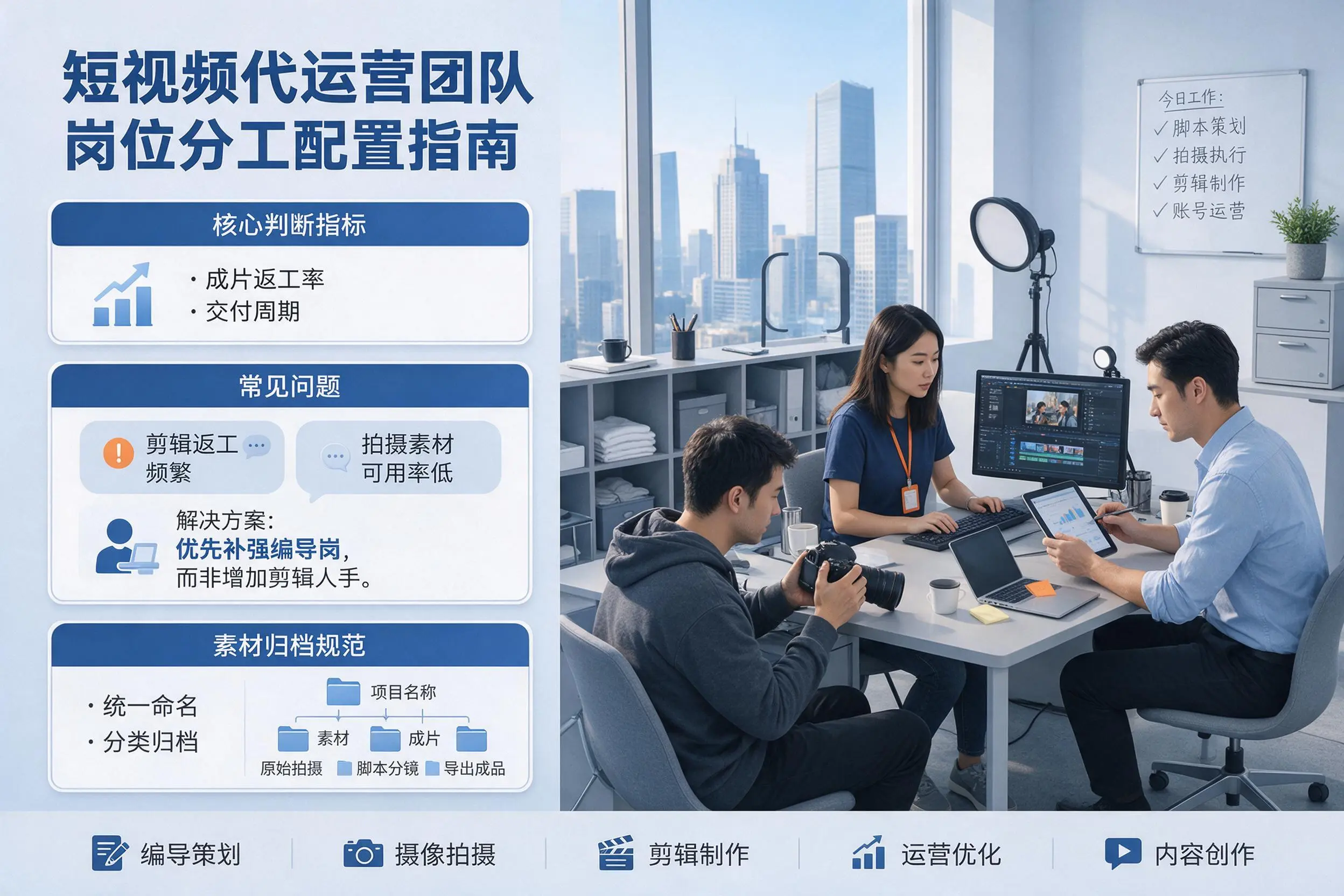 短视频代运营团队如何配置?鹤岗企业岗位分工科普说明