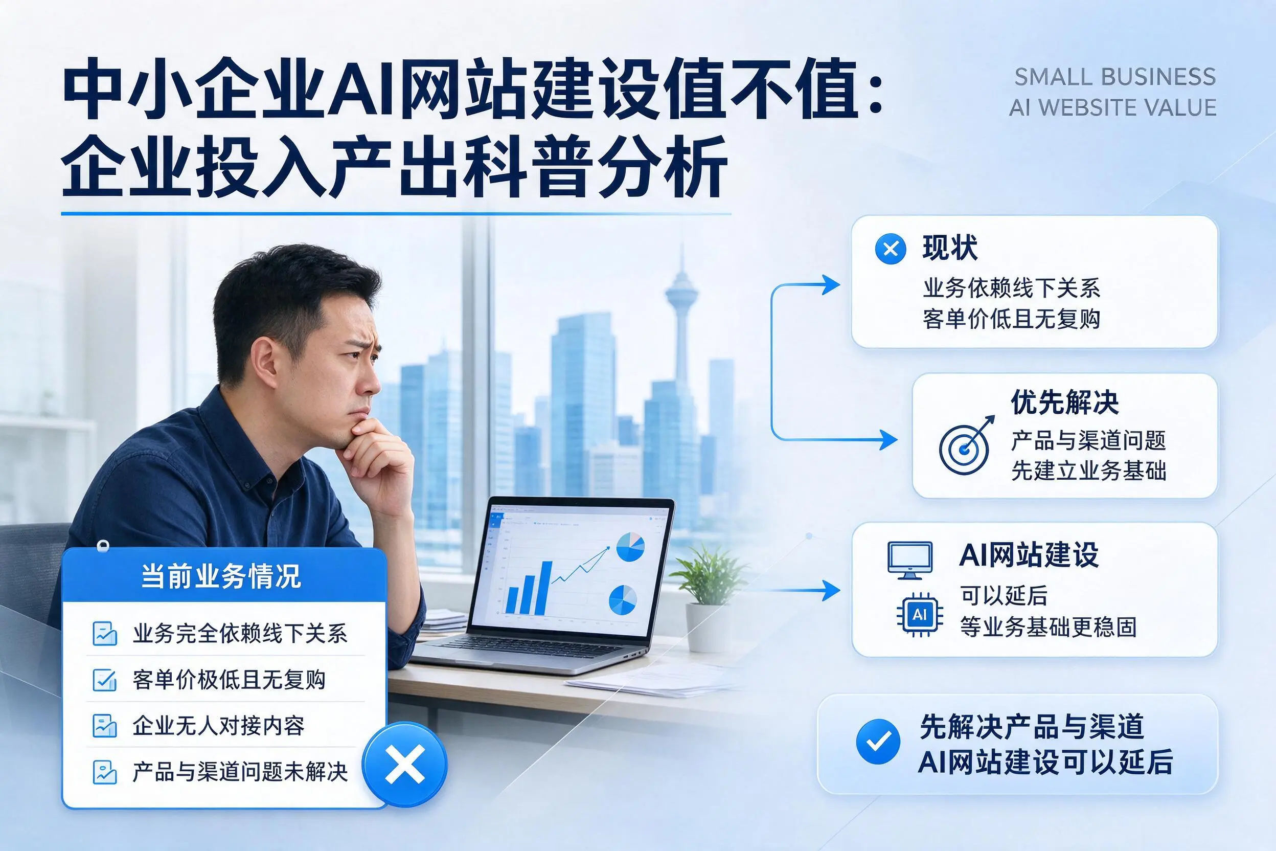 中小企业AI网站建设值不值：鹤岗企业投入产出科普分析