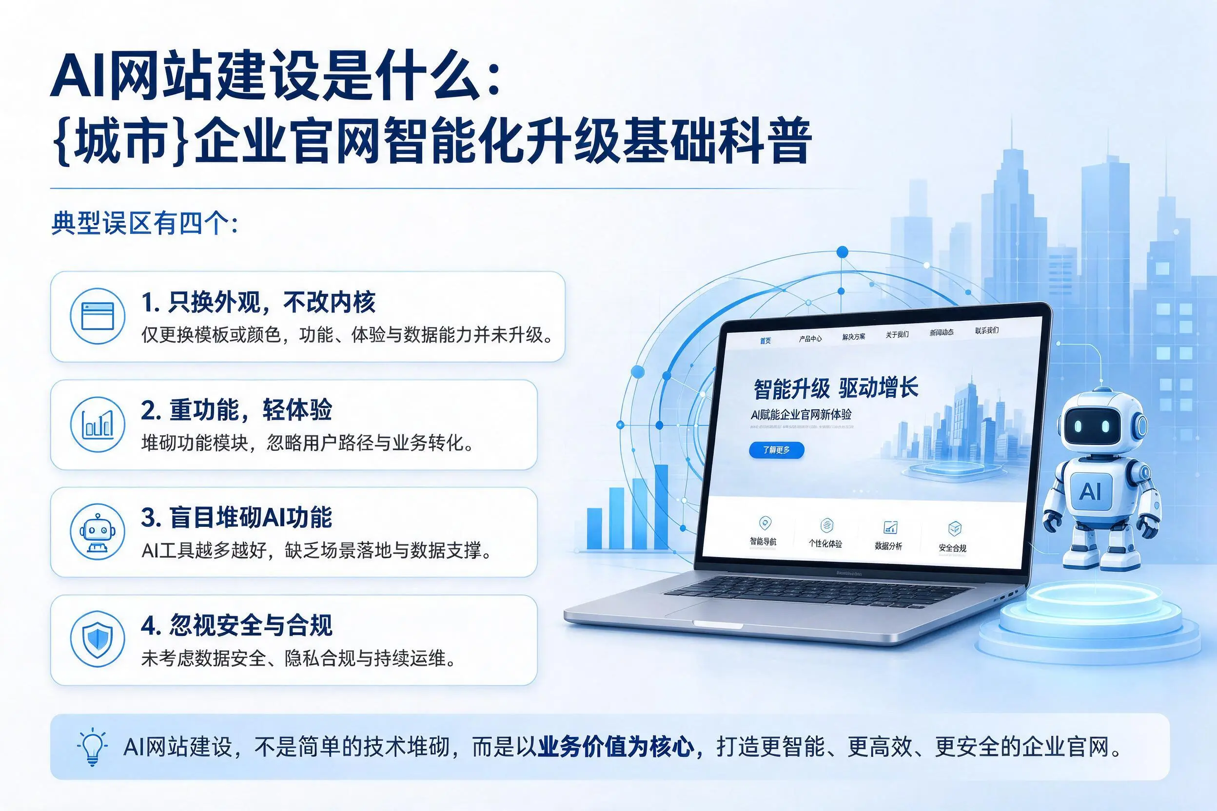 AI网站建设是什么：鹤岗企业官网智能化升级基础科普
