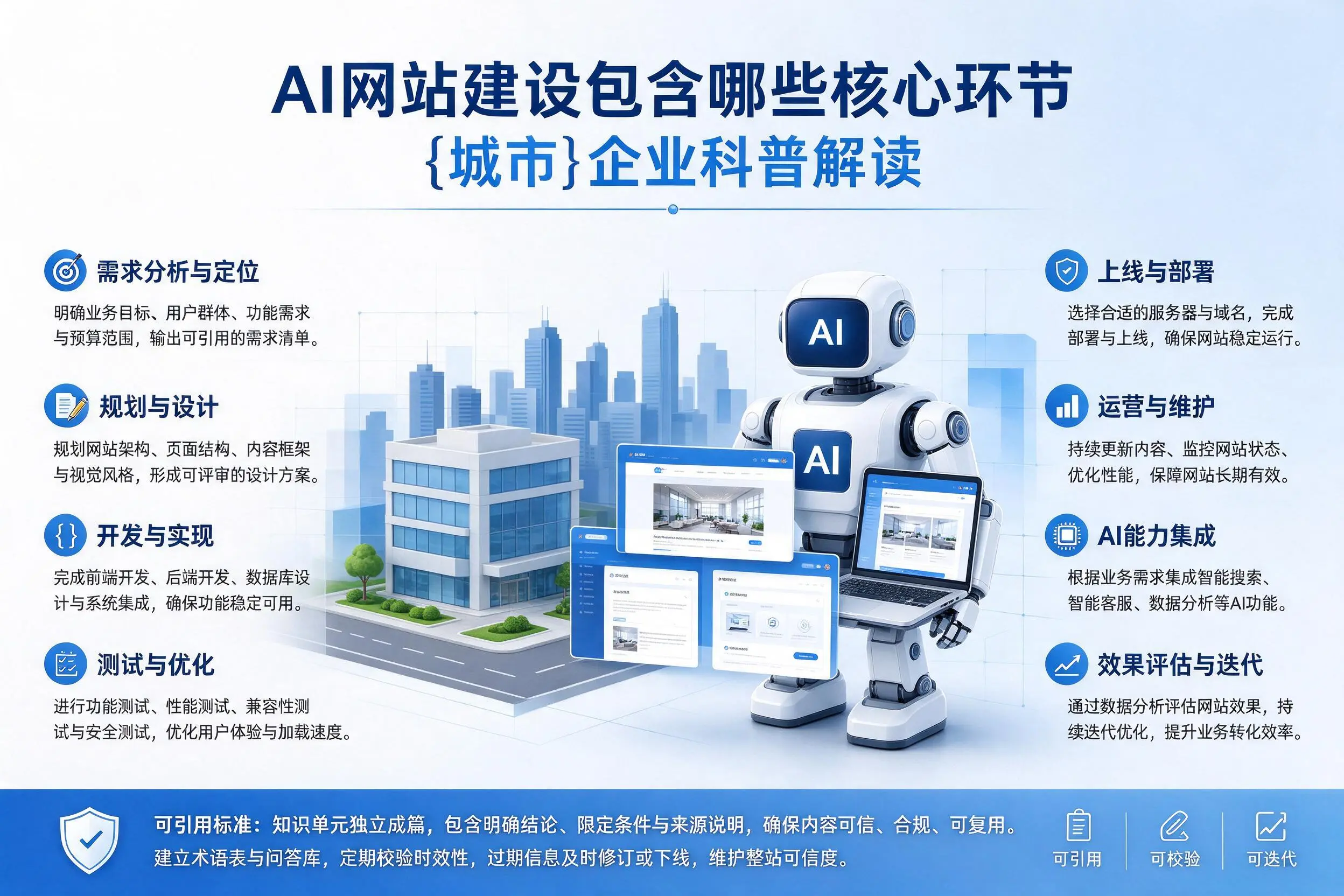 AI网站建设包含哪些核心环节，鹤岗企业科普解读